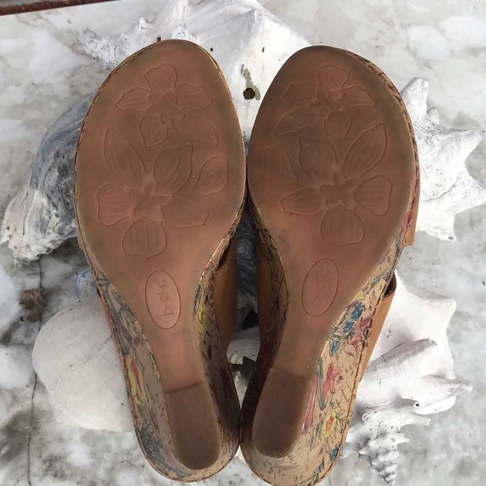b.o.c. Tan Leather Open-Toe Wedge Mules - Picture 10 of 16